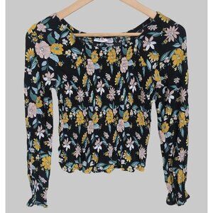 Colorful Planet Floral Smocked Top Girls XL 14/16 Cottage Fairy Feminine